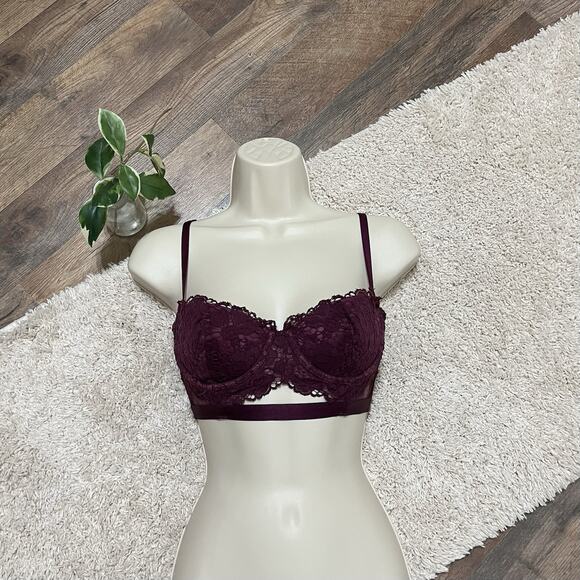 Victoria's Secret 34B Purple Lace Mesh Multiway Underwire Bra - Picture 1 of 6